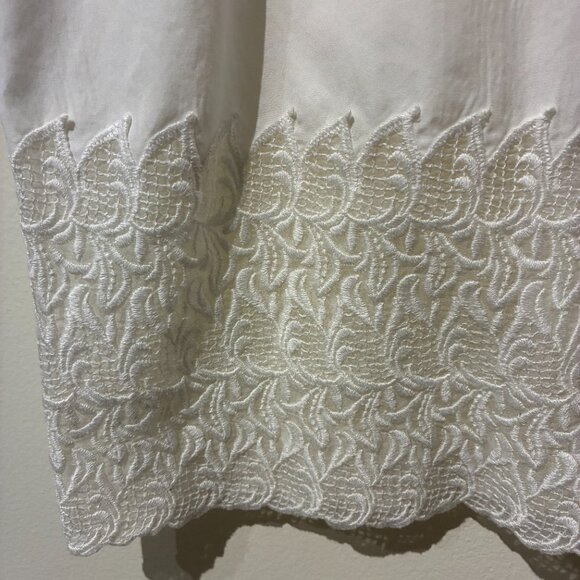 Giambattista Valli 100% Cotton Tunic Blouse with Lace Accents - Women's XS - Picture 4 of 9